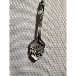 Alaska Souvenir Spoon Pewter‎ Dog sled and Gold Prospector